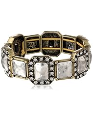 NINE WEST VINTAGE AMERICA "Vintage Glamour" Two-Tone Pave Stretch Bracelet, 2.5"