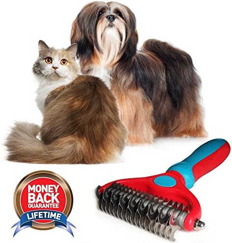 Best Undercoat Rake Comb - Dematting Tool for Dogs and Cats - Professional Pet Grooming Tool works also as Deshedding Brush for Dogs, Cats, Horses - Removes tangles and mats up to 90%