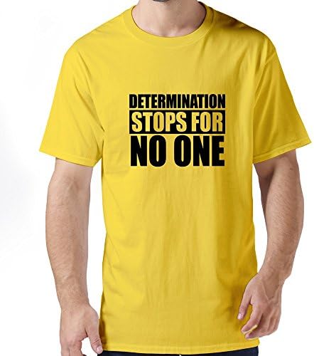 Serlina Men's Determination Stops No One Stayflyclothingcom Cotton O Neck Short Sleeve T-Shirt Tee Yellow XXL