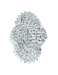 10K White Gold 7cttw True Royal Blood Round Diamond Cluster Ring