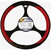 Red and Black Car Steering Wheel Cover