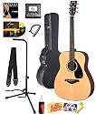 Yamaha FG700S Acoustic Guitar BUNDLE including Hard Case, Strap, Stand, Polish, Tuner, Strings, Picks, Capo, Stringwinder and DVD