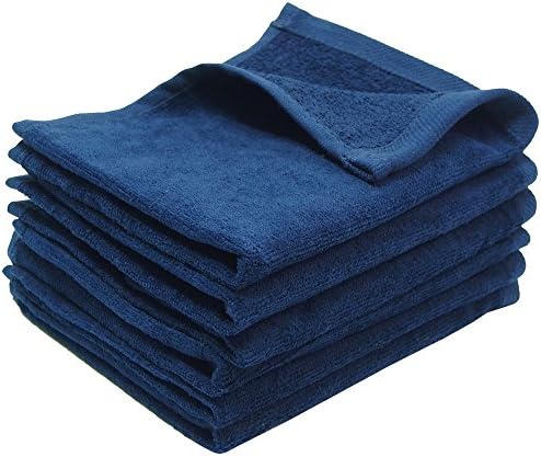 6 Pack - 11x18 Terry Velour Fingertip Towels 1.5# (NAVY - NB1118-H-6PK)