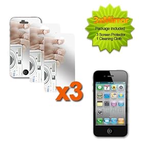 3x Mirror Screen Protector for Apple iPhone 4G 4GS