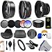 Essential 52MM Lens and Filter Kit for NIKON DSLR (D7000 D5100 D5000 D3200 D3000 D90 D80) - Includes: Professional 0.34X Fisheye, 2.2X Telephoto, 0.43X Wide Angle Lenses + IR Wireless Remote Control + UV, CPL, ND8 Filter Kit + Macro Close Up Set + Tulip Flower, Collapsible Soft Rubber Lens Hood Set + Center Pinch Lens Cap + 2 Color Filters + Flash Diffuser Set + Deluxe Cleaning Kit + Lens Cleaning Pen + MagicFiber Microfiber Cleaning Cloths