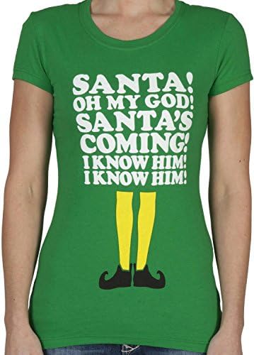ELJS2006 Santa's Coming Junior Tshirt M