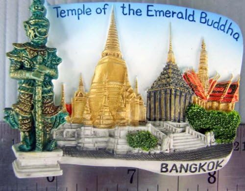 Emerald Budda Temple Bangkok Thailand Thai Resin 3d Fridge Manget