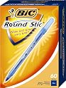 BIC Round Stic Ball Pen, Medium Point (1.0 mm), Blue, 60 Pens