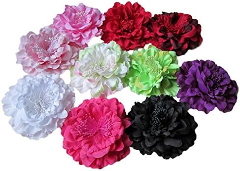 MKPLY 10pcs Children Big Peony Hairpin Lady Girl DIY Hair Clips Party Decoration