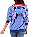 Womens Cute Cartoon Stitch Hoodie Costume Zipper Hooded Coats Tops