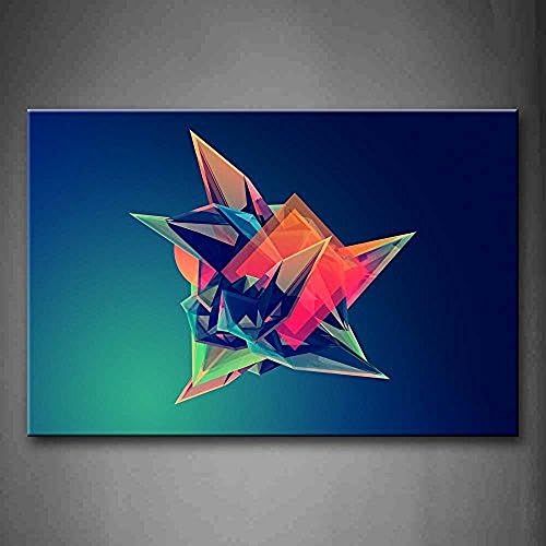 Bling Decor Blue Background Colorful Shape Wall Art Painting Pictures Print On Canvas For Room
