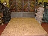 IMAGE OF Embroidered Bedspreads Peach-orange Indian Bedding King Size Bed Linen