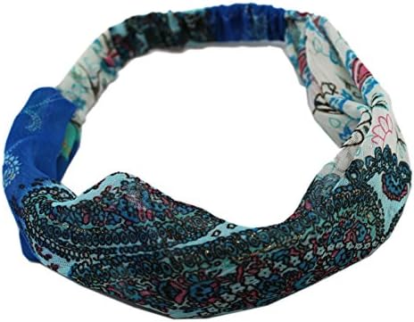 Blue Psychedelic Flowers Headband - Vintage Retro Headband - Stylish Fashion Headband