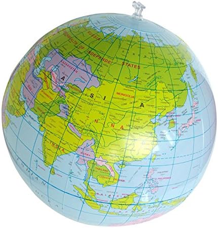 Kingfansion 40CM Inflatable World Globe Teach Education Geography Toy Map Balloon Beach Ball