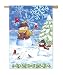 Snowman & Birds Silk Reflections Regular Size Flag