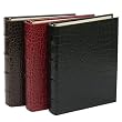 Genuine Italian Crocodile Leather, Medium Ring Bound Clear Pocket Album, Holds 72 4x6 Pictures