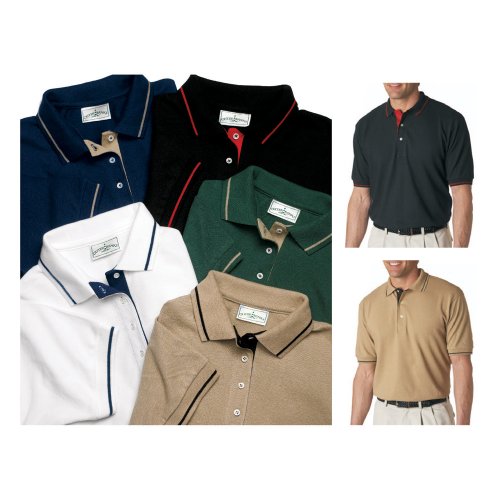 Click here to buy Outer Banks - Mens Essential Pique Polo with Stripe Trim (O2102).