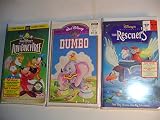 3 - Walt Disney's VHS Tapes Fun Fancy Free, Dumbo, Rescuers