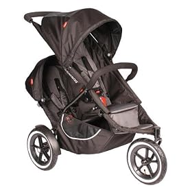 Phil & Teds Classic Inline Pushchair + Double Kit & Cocoon - Black - 0m+