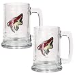Phoenix Coyotes 2pc 15oz Glass Tankard Set- Primary Logo NHL Hockey
