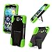 For LG Optimus G Pro E980 T-Stand Impact Kickstand Hybrid Double Layer Fusion Cover Case Black/Neon Green