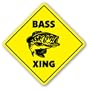 BASS CROSSING - Sign - new xing fishing boat fish gift