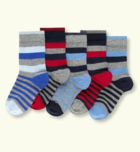 5 Pairs of Younger Boys' Cotton Rich Stripe Socks