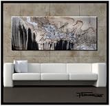 XL MODERN CANVAS WALL ART-EMERGING EAGLE Limited Edition, Hand Embellished, Giclee on canvas, Textured Abstract Painting 60 x 24 x 1.5