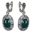 Gift Ideas for Teen Girls Silver Onyx Gemstone Earrings 1 inches (erg191)