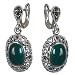 Women's Sterling Silver Onyx Gemstone Drop Earrings 1 Inches