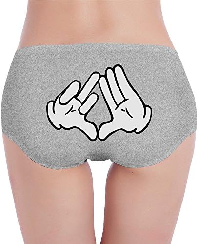 XJBD Women's Low-Waist Dope Hands In A Triangle Bird Brief Hipster Ash XL
