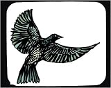 Decorated Mouse Pad with green, wings, flying, bird, tail