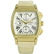 Seiko Ladies Chronograph White Dial Watch with Cream Colored Leather Strap. Model: SNDZ98