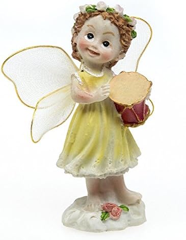 VASL Garden Ornaments Fairy Decoration Red Drum Angel -Yellow