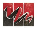 Freeform Metal Wall Sculpture Red Decor Art by Ash Carl