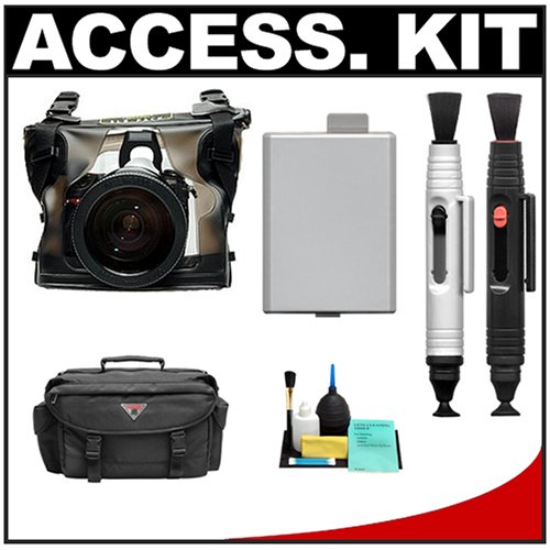 DiCAPac WP-S10 Waterproof Case + LP-E5 Reachargeable Battery + Precision Design Accessory Kit for Canon EOS Rebel XS, XSi, T1i Digital SLR Cameras