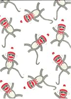 Sock Monkey Rolled Gift Wrap Paper