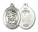 Sterling Silver St. Michael the Archangel Pendant with Stainless Silver Heavy Curb Chain 24 inch