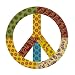 Grasslands Road Groove Garden Peace Sign 16-Inch Metal Multicolor Patterned