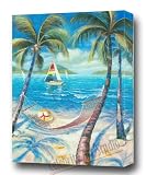 BEAUTIFUL CARIBBEAN BAHAMA JAIMACA SEASCAPE MIXED MEDIA OIL ACRYLIC 1.5 GALLERY WRAP STYLE 22X30