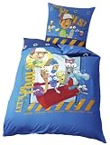 Global Labels G 15 600 WD147 120 Renforce Bettw&auml;sche Handy Manny mit Leuchteffekt im Dunkeln, 135 x 200 cm Bettbezug und 80 x 80 cm Kissenbezug