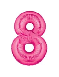 Toy: Number 8 Pink Supershape Foil Balloon 23 X 34 Inches - Partyrama