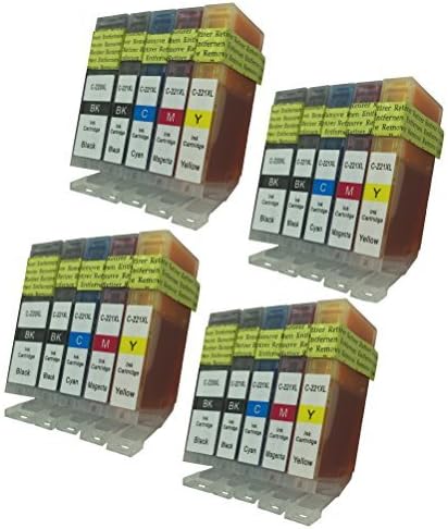 20 Pack Compatible Inkjet Cartridge for Canon Pgi-220bk Cli221cmy Canon PIXMA IP3600/IP4600 Printer