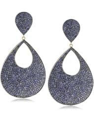 Shery Shabani "Red Carpet" Blue Sapphire Pear Drop Earrings