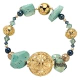 Aegean Bracelet, turquoise/gold-plated