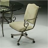 Pastel Furniture AH 160 PM-651 Athena Caster Chair in Patina Moss