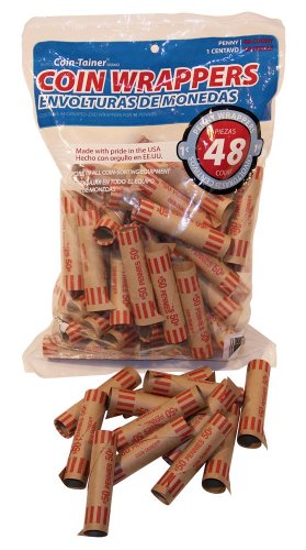 The Coin-Tainer Co. Preformed Coin Wrappers, Pennies 48 Count