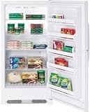 GE FUF17SURWW 16.7 cu. ft. Upright Freezer with 4 Wire Shelves, Interior Lighting, Frost-Free, Door Lock and Trivet