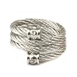 Stainless Steel 316 CZ Diamond Ring Rope Design Matte Finish by Bucasi Stainless Steel 316 CZ Diamond Ring Rope Design Matte Finish by Bucasi