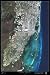 Miami, Florida from space satellite print/poster photograph and map: 24x36 glossy
